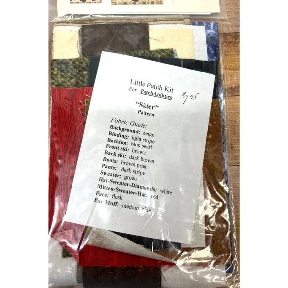 Skier Ski Themed 6 x 24 Quilt Block or Wall Hanging Pattern Monthly Minis 01 - Picture 3 of 4